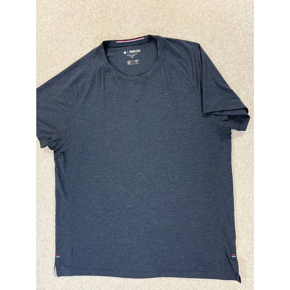 Fourlaps Performance Short Sleeve Running Training Shirt (Men's XL) Blue